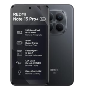 REDMI Note 15 Pro+ 5G (Carbon Black, 12GB + 512GB) | 200MasterPixel OIS Camera | Snapdragon 7s Gen 4 | CrystalRes AMOLED | IP69/69K | 6500mAh Si/C Battery | 100W HyperCharge